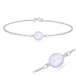 Rose Quartz Silver Bracelet BRS-232